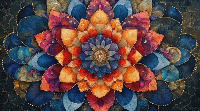 Mandala drawings featuring symmetrical patterns, intricate geometric forms, and spiritual symbolism for relaxation, meditation design, or decorative use in artistic creations.