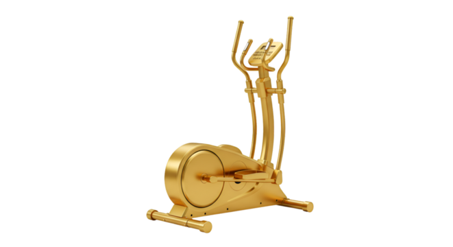 Golden Elliptical Trainer Exercise Machine For Fitness on Transparent PNG