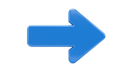 Blue Arrow Directing Right Isolated 3D Navigation Illustration