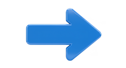 Blue Arrow Directing Right Isolated 3D Navigation Illustration