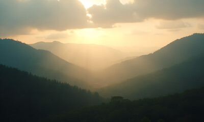 Obraz premium sunrise in the mountains