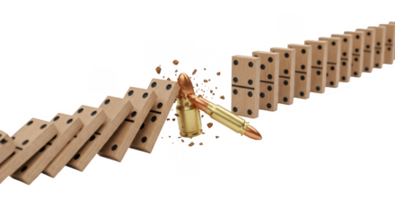 Domino Falling Bullet Impact Transparent Chain Reaction Wood Game PNG