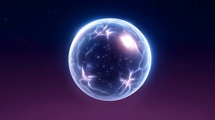 Fototapeta premium Luminous cosmic sphere amidst the stars