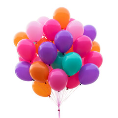 Festive Colorful Balloons Bunch Celebration Transparent Background