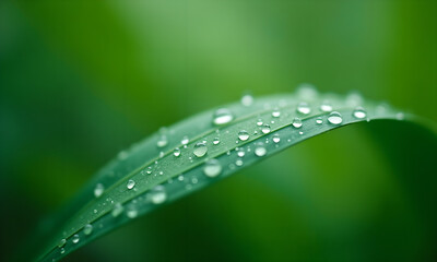 water drops on green leaf