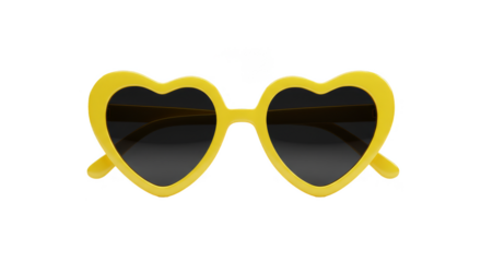 Heart Shaped Yellow Sunglasses Isolated Fashionable Eyewear Accessory