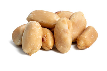 The Roasted peanuts photographed using stacked focus technique for sharpness throughout the image.