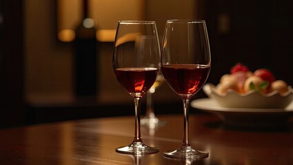 two glasses of red wine