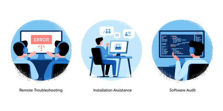 Remote Troubleshooting, Installation Assistance, and Software Audit Illustrated Concepts.