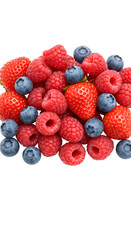 Heap of Fresh Summer Berries Food Isolated Transparent Background