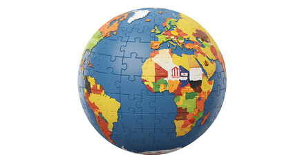 Illustration 3D Globe of World Earth Map with Continents Isolated