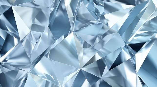 Close-Up Abstract Faceted Crystal Surface with Reflected Light and Colorful Bokeh