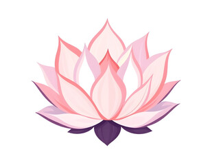 Fototapeta premium Stylized lotus-inspired single brush stroke, layered and open like a blooming flower with soft blush, ivory, and lavender hues, featuring elegant texture, high-resolution PNG on white background.