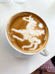 Artistic Latte with Horse Design