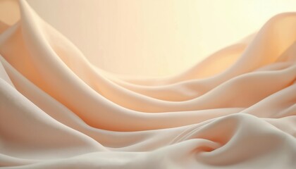 Soft, inviting abstract background with gentle curves. Warm pastel tones give friendly welcoming feel. Silk or satin fabric flows, creating elegant, delicate mood. Ideal backdrop, design resource.
