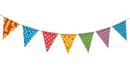 Fototapeta premium Colorful Bunting Flags Decoration for Celebrations Isolated Illustration