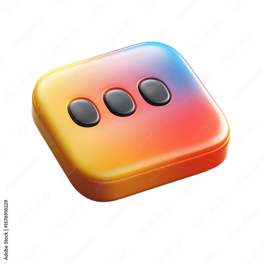 Poster Vibrant options icon Colorful menu dots Interface design element for web on transparent background