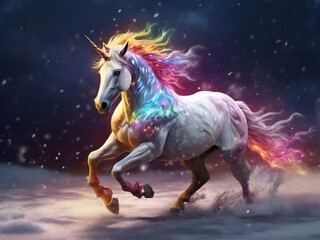Rainbow colored unicorn