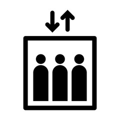 Elevator Icon – Minimal Symbol – High-Resolution Symbol for Flyers or Prints