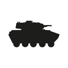 Fototapeta premium Silhouette Of Military Tank. Symbol Of Defense And Warfare. Isolated Vector Illustration