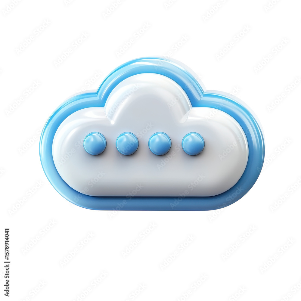 Aufkleber cloud storage security password protection icon digital service data on transparent background