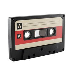 Obraz premium Illustration of Retro Audio Cassette Tape with Black and White Design