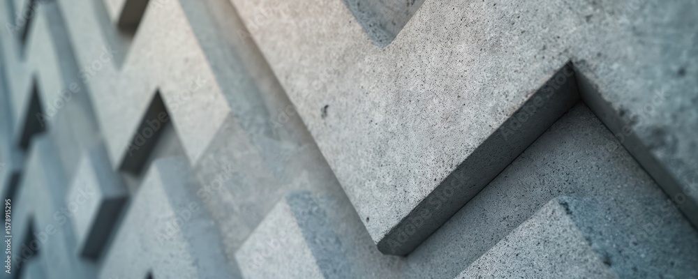 Poster abstract concrete wall with three-dimensional geometric patterns. modern architecture backgrounds. z