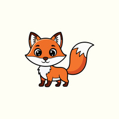 Obraz premium Minimalist Fox Line Art Illustration