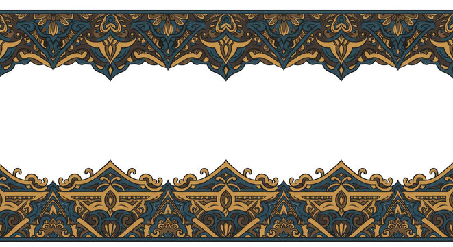 Decorative Ornament Pattern Vintage Border Design Element Illustration