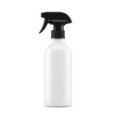 Illustration of White Spray Bottle with Black Nozzle on Transparent