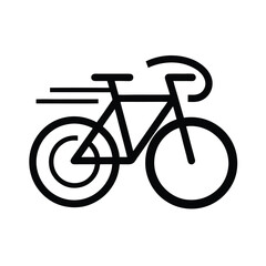 Fototapeta premium Minimalist Bicycle Icon Representing Speed and Movement in Black and White