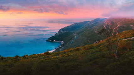 Beautiful sunrise above the Portinho da Arr&aacute;bida (Portinho da Arr&aacute;bida - Set&uacute;bal - Portugal)