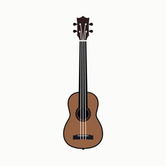 Fototapeta premium Single Stylized Acoustic Guitar Illustration, Showcasing a Classic Instrument for Music Enthusiasts and Decorative Purposes.