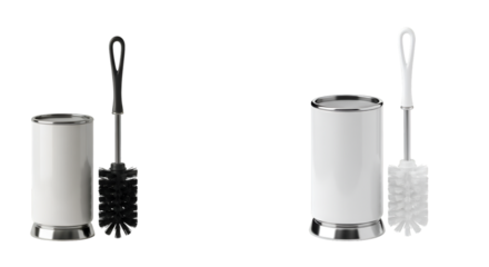 Illustration Stainless Steel Toilet Brush for Cleaning on Transparent Background