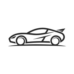 Modern Sports Car Line Art Illustration for Automotive Design Projects