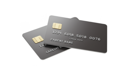 Isolated 3D Render of Black Credit Card Financial Payment Method