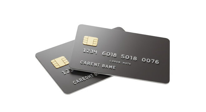 Isolated 3D Render of Black Credit Card Financial Payment Method - Powered by Adobe