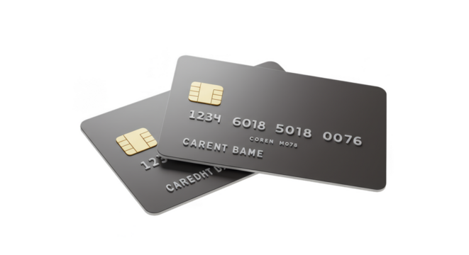 Isolated 3D Render of Black Credit Card Financial Payment Method - Powered by Adobe
