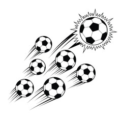 Soccer Balls in Motion with Action Lines