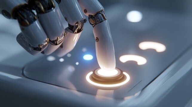 Robotic hand activates control panel