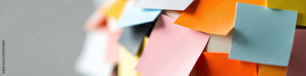 Poster overlapping multicolored sticky notes