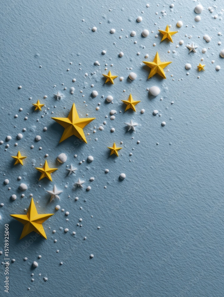 Poster customer review stars create a dynamic feedback loop on a minimal background representing evaluation