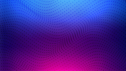Blue Violet Gradient Abstract halftone background with wavy surface made dots