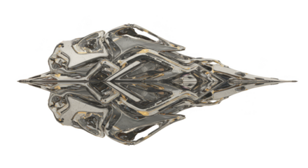 Futuristic Metallic Shape Abstract Art Illustration Transparent