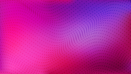 Colorful Gradient Abstract halftone background with wavy surface made dots