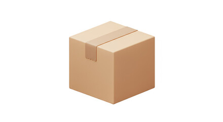 Isolated Cardboard Box Package Shipping Delivery with Transparent Background