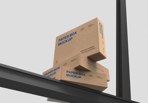 Stacked Paper Box Mockup