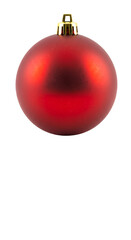 Isolated Christmas Ornament Red Ball Hanging Decoration with Transparent Background