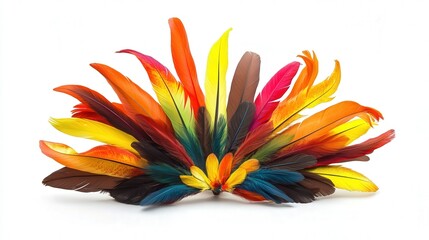 Brazilian carnival feather costume isolated on white background