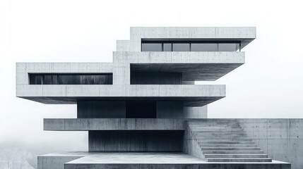 Monolithic structures emphasizing massive scale, brutalist geometry, raw concrete textures, minimalist design, architectural strength, and imposing presence in urban construction zones.